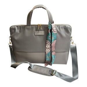 NEW Kamlui Laptop Bag Gray Briefcase with Scarf Accent Water Resistant Bag